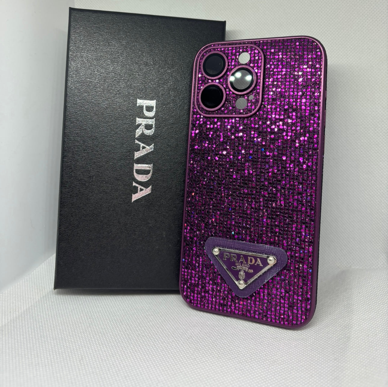 Purple glitter phone case