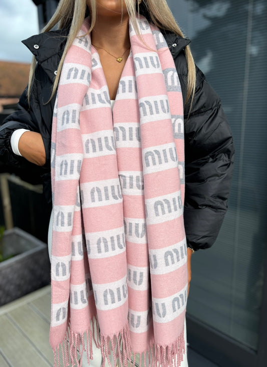 Pink & grey scarf