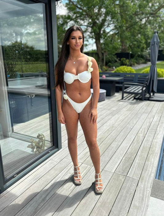 Cream rose bikini