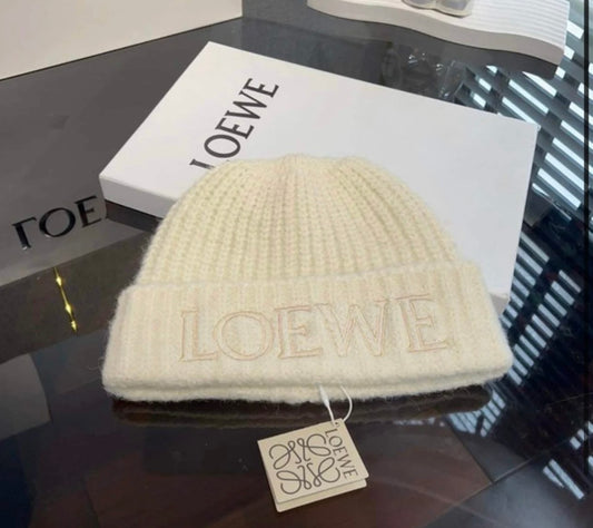 Cream beanie hat