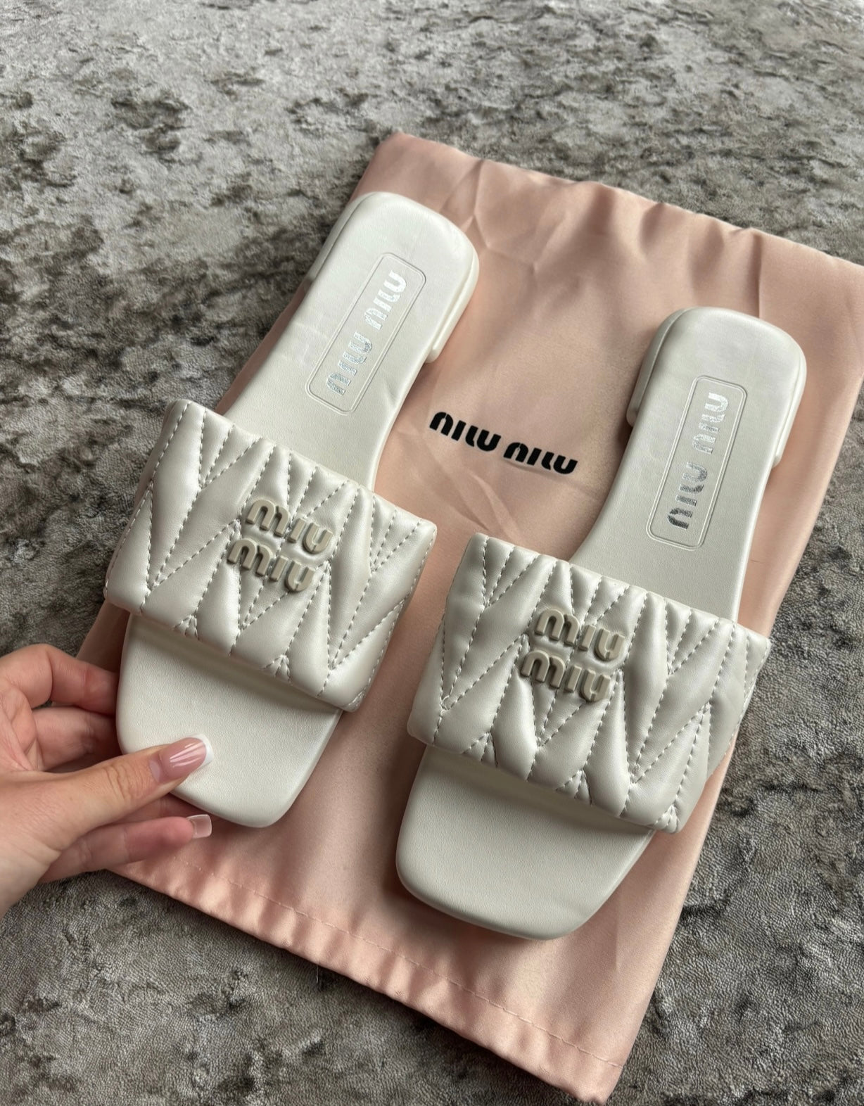 Pearl white sandals