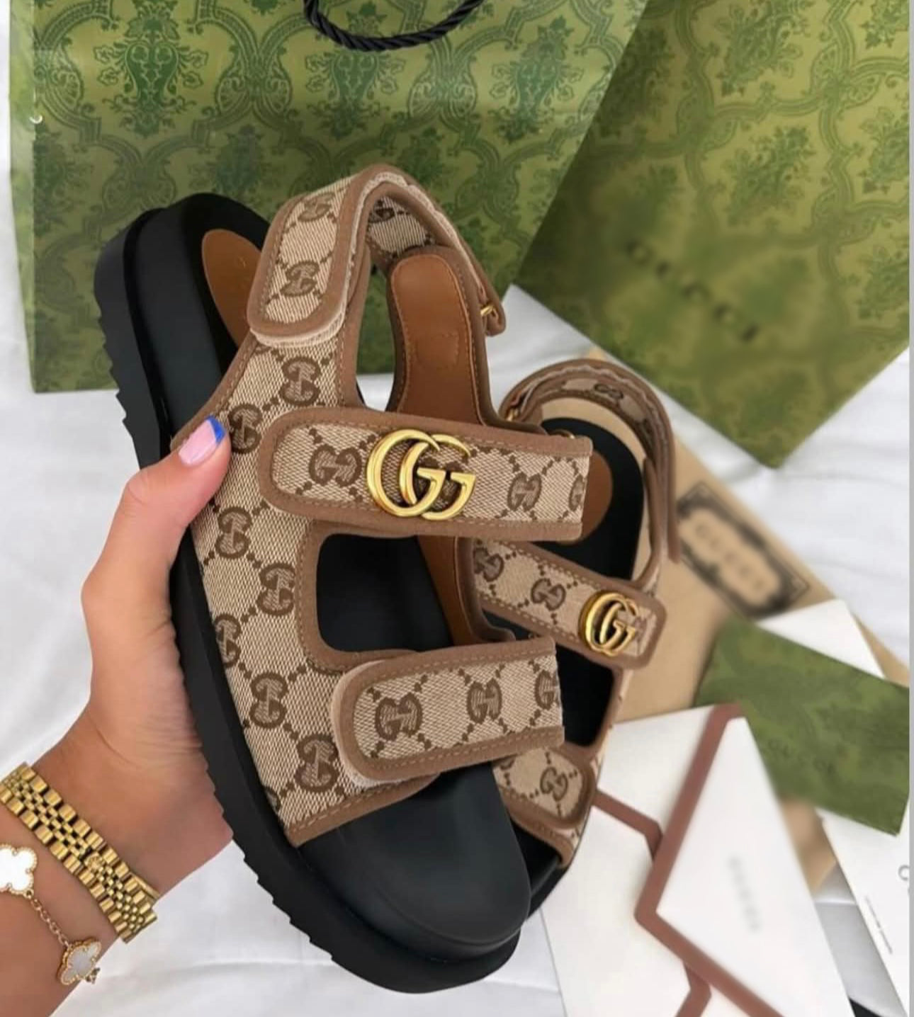 Brown strap sandals