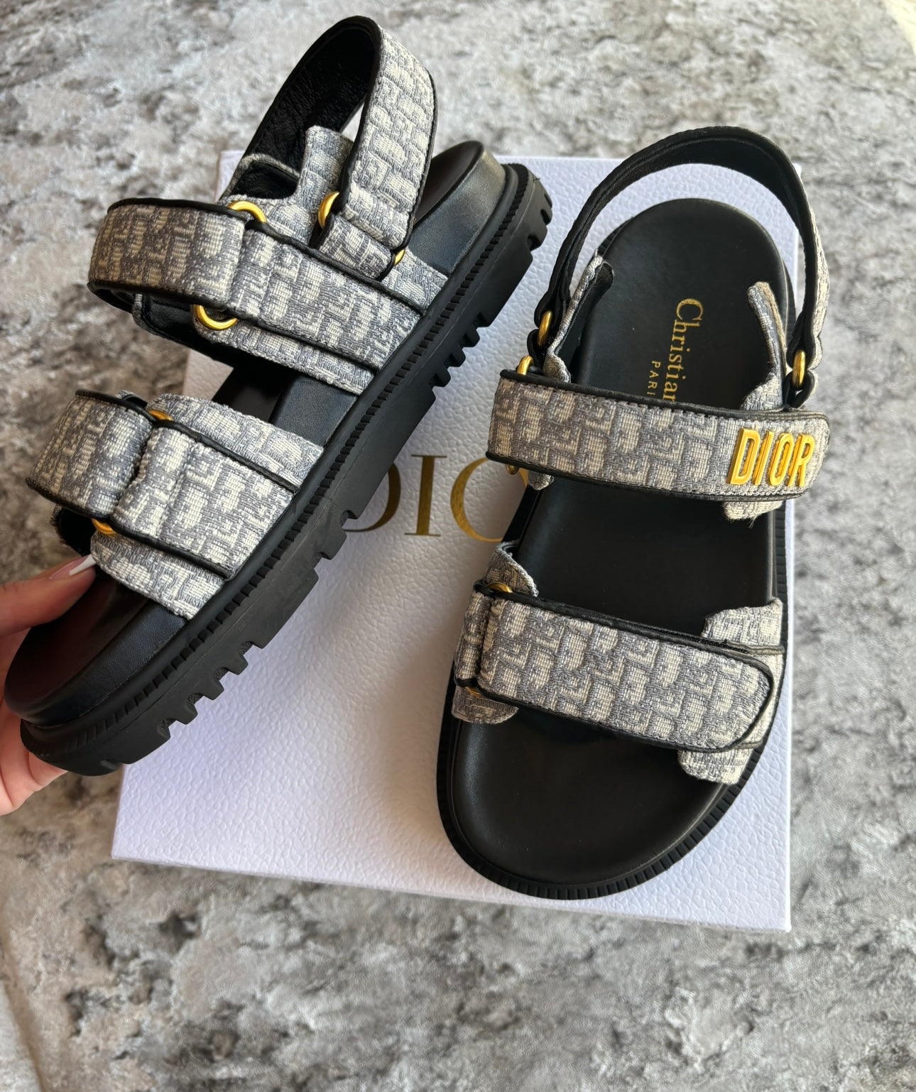 Black & grey sandals