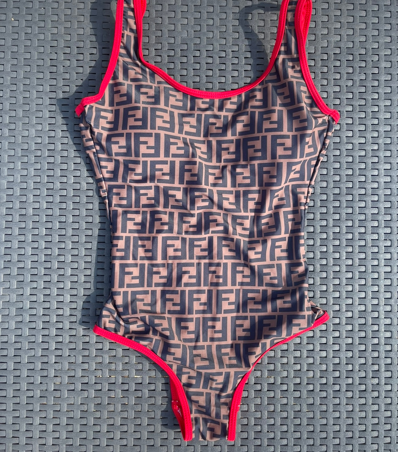 Red & brown swimsuit