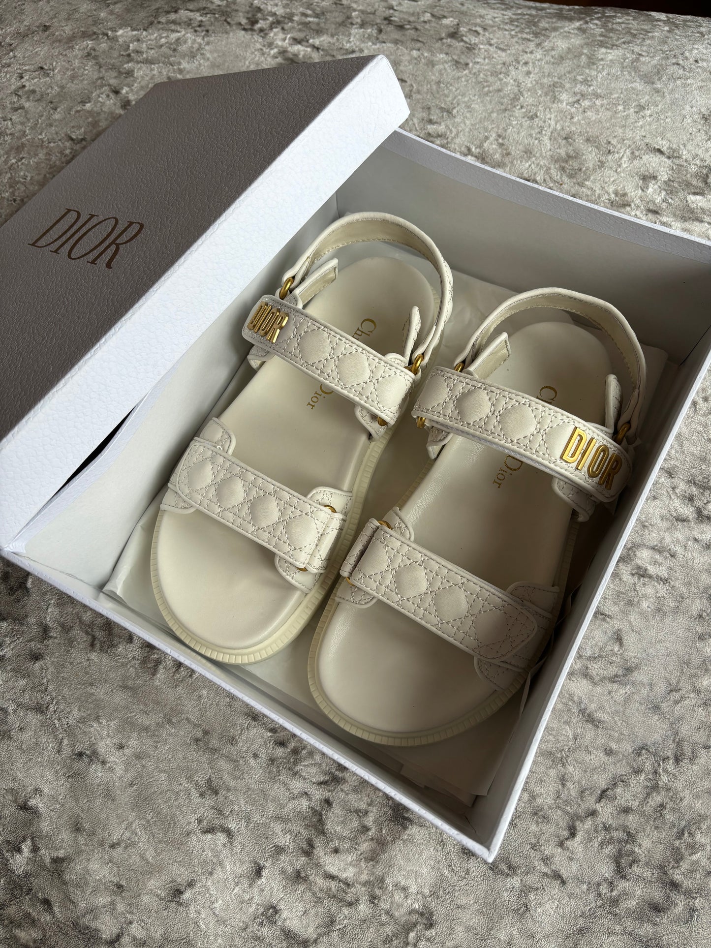 Cream strap sandals