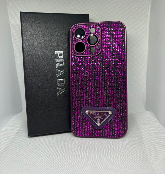 Purple glitter phone case