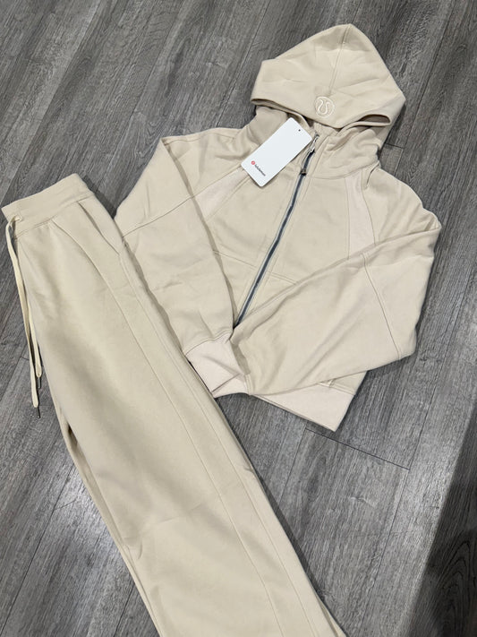 Cream hooded tracksuit