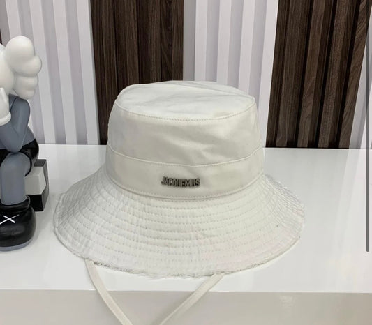 White j bucket hat