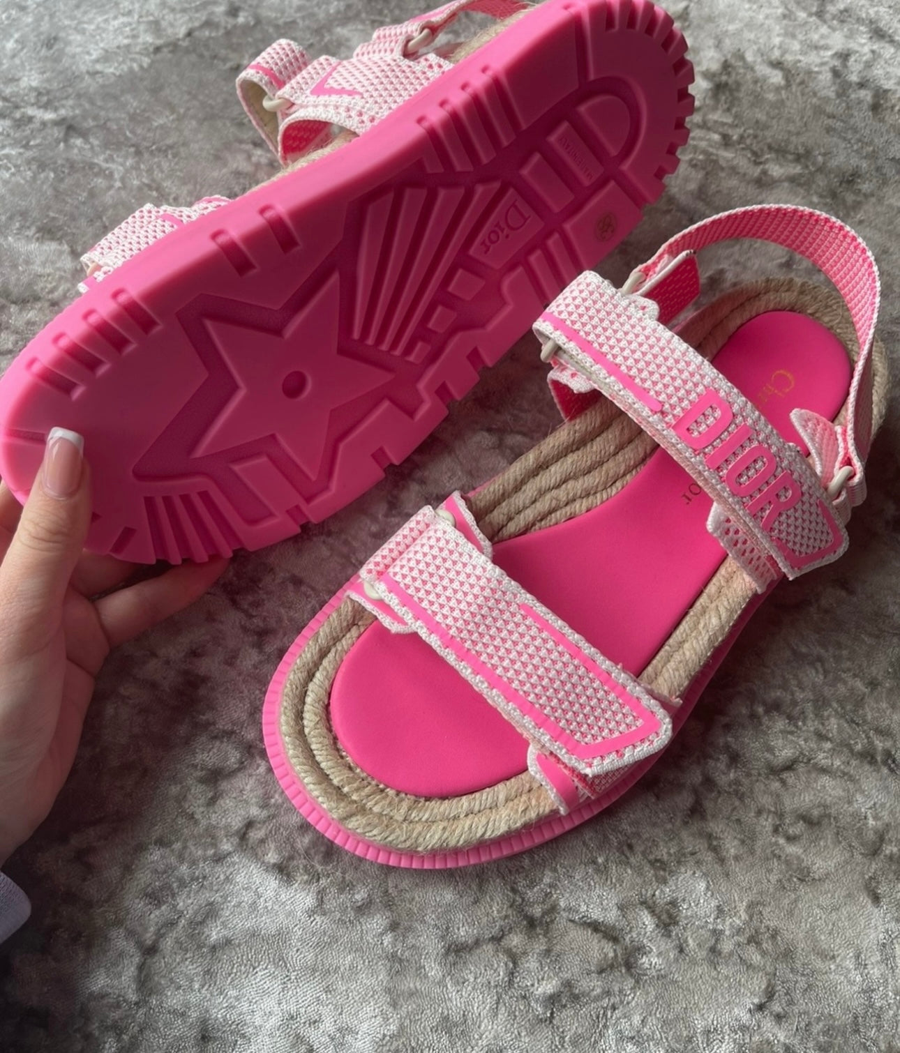 Pink neon sandals