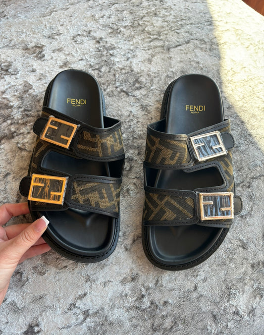 Black & brown sandals