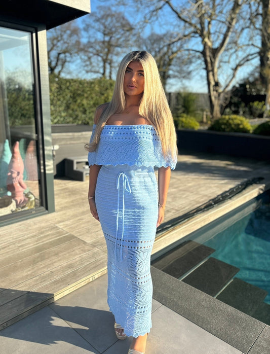Baby Blue off the shoulder dress