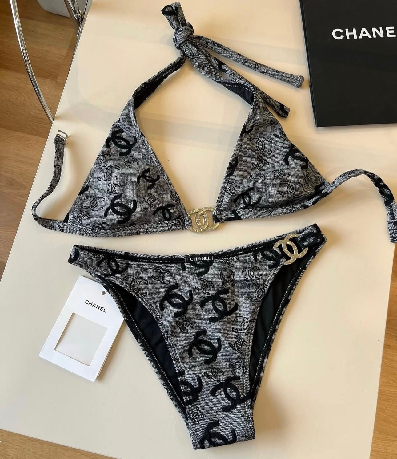 Black & grey bikini in stock