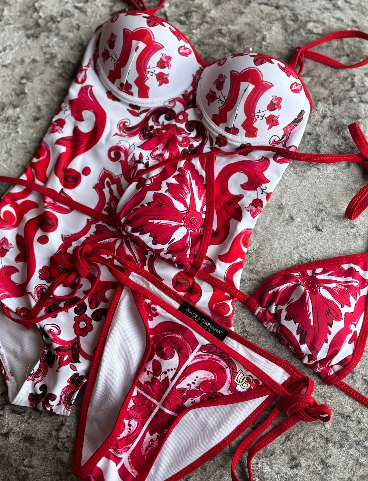 Red & white bikini