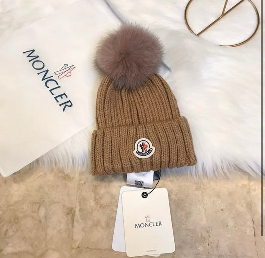 Brown Pom Pom hat