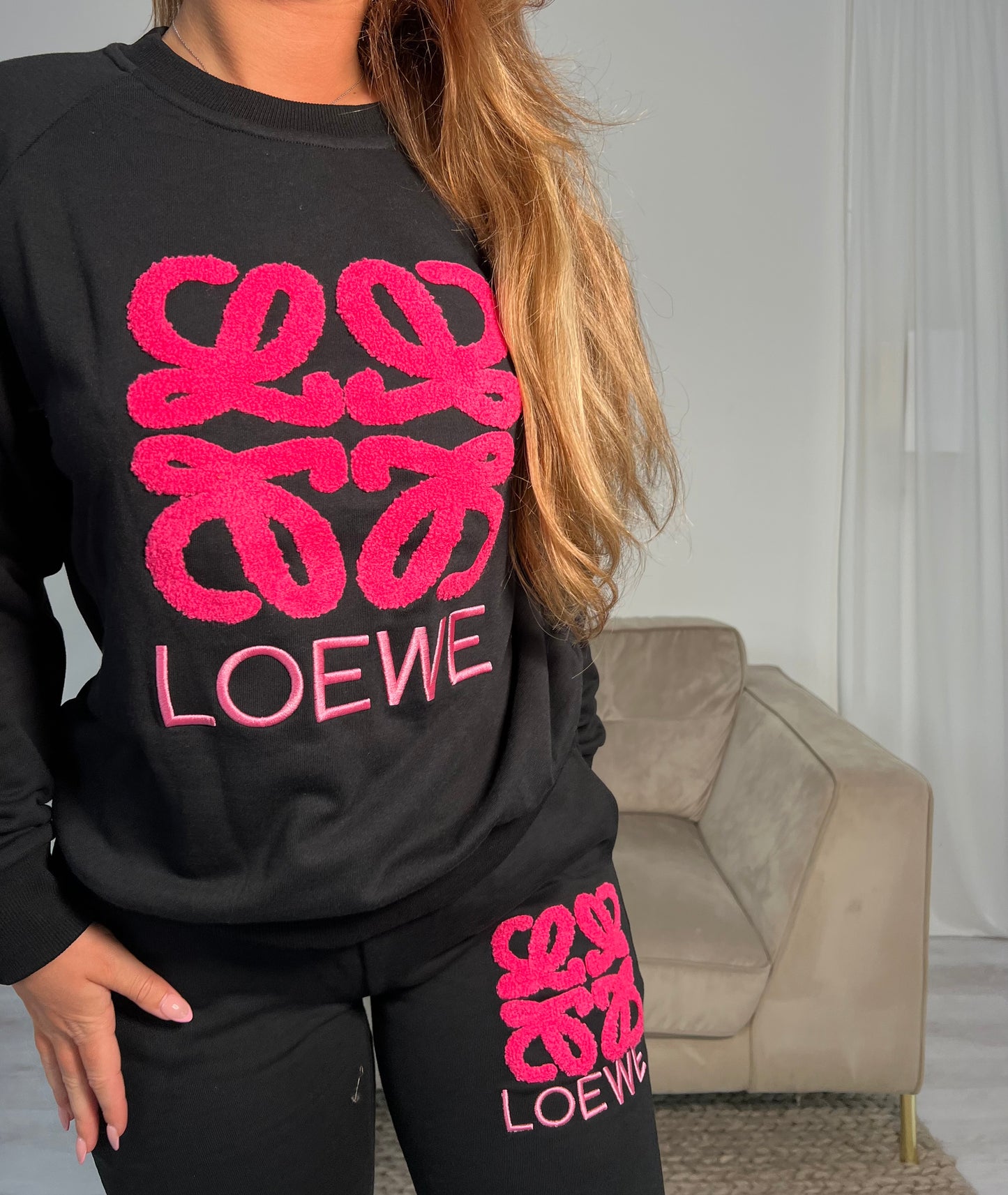 Black & pink tracksuit