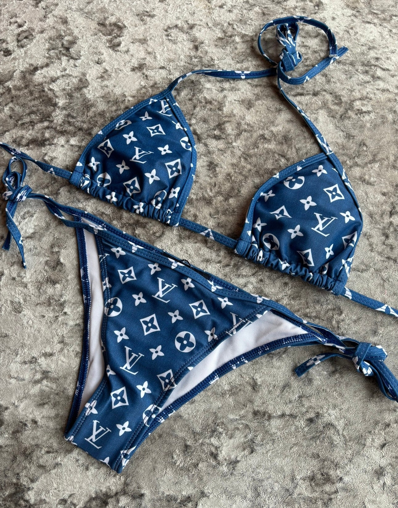 Blue & white bikini