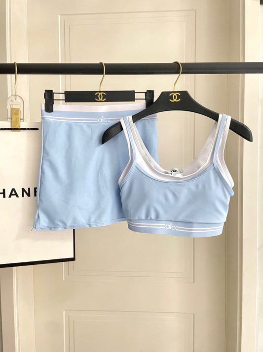 Baby blue & white co-ord