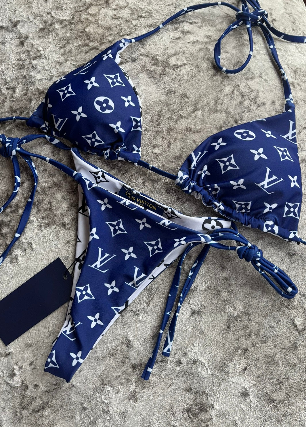 Royal blue reversible bikini