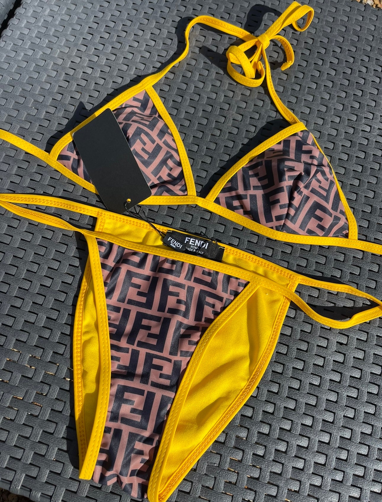 Yellow & brown bikini