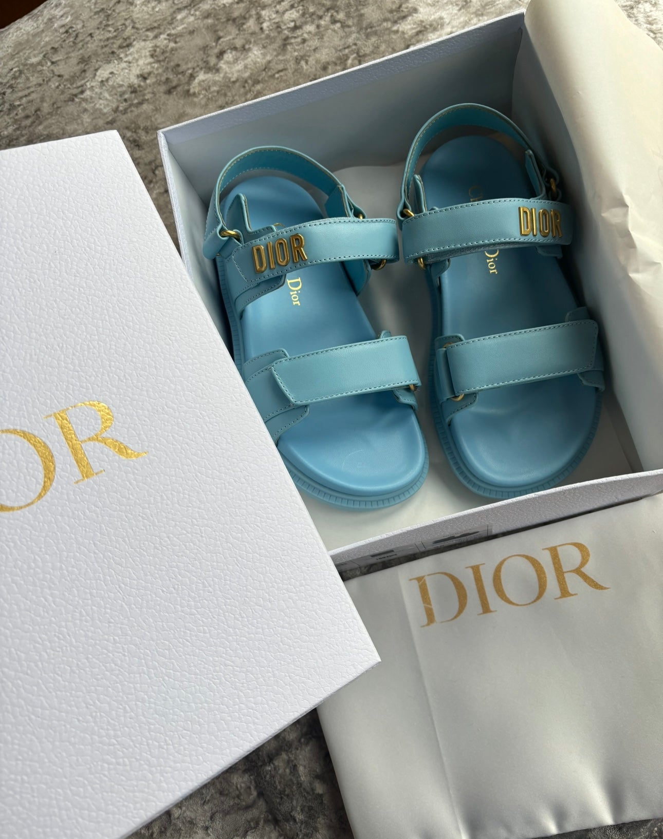 Baby blue sandals