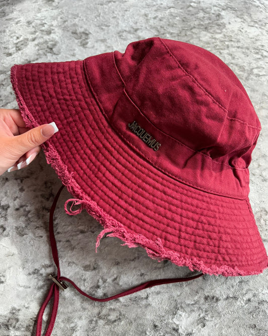 Red bucket hat