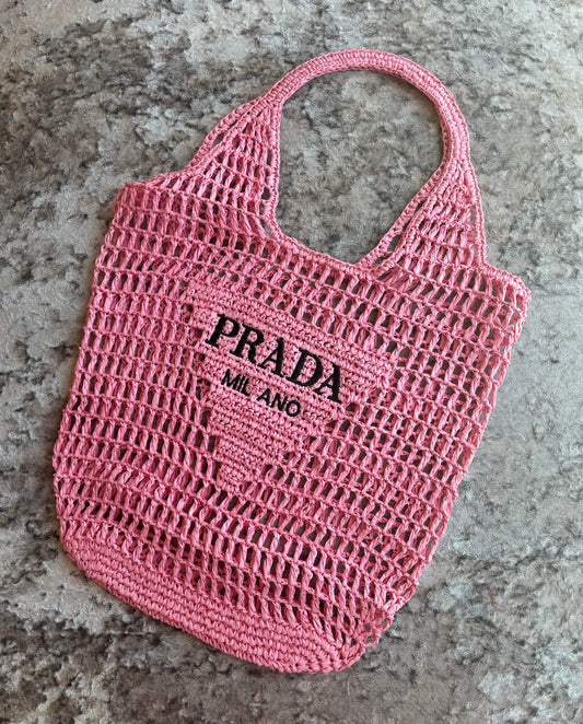 Baby pink beach bag