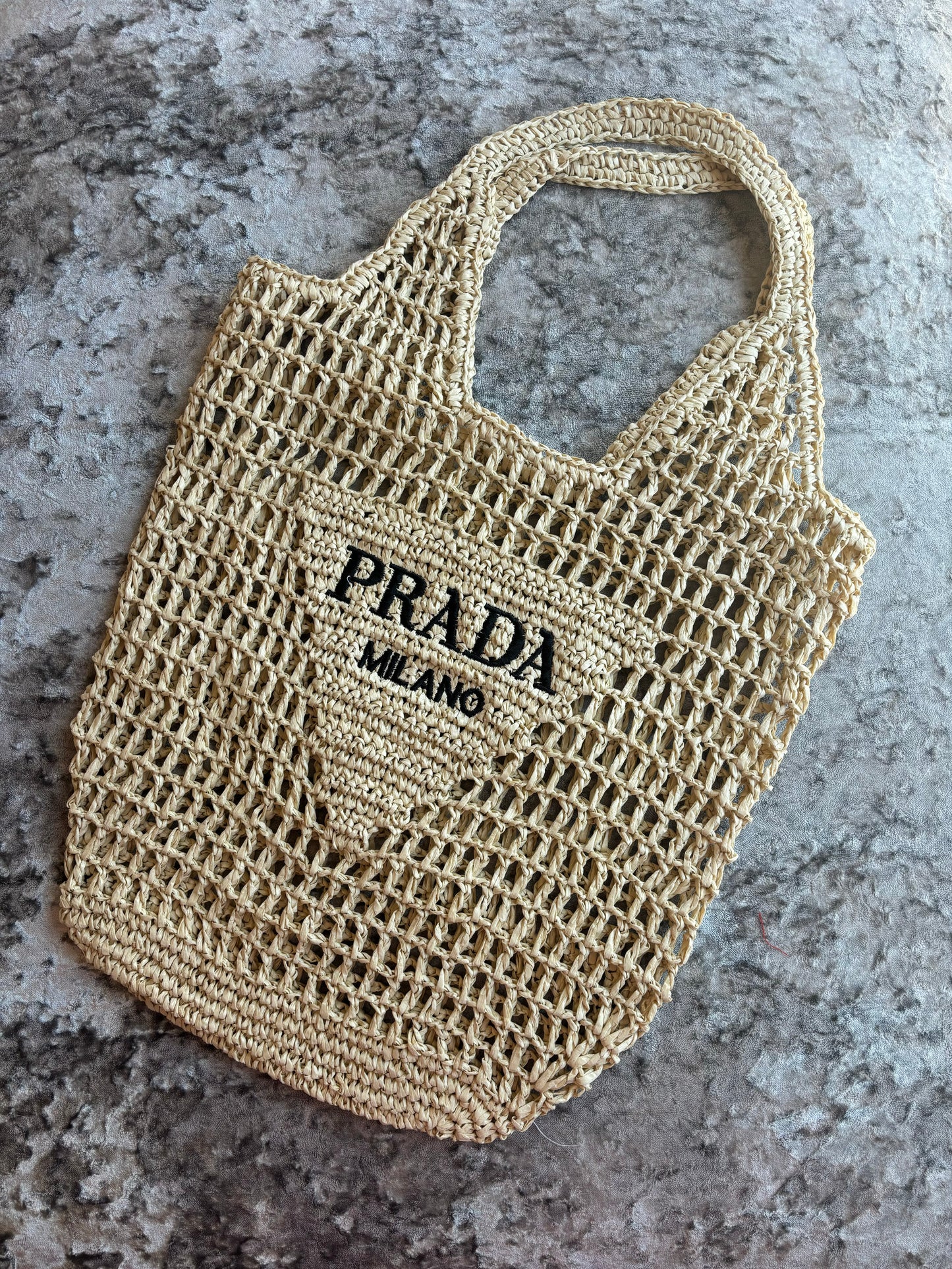 Beige beach bag