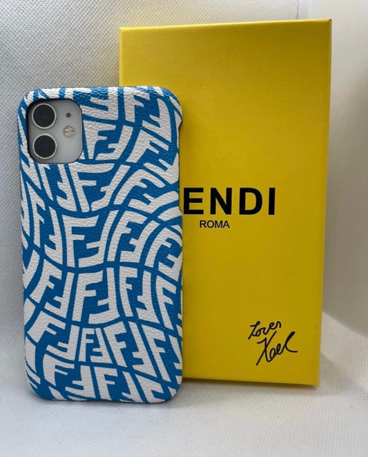 Blue and white phone case