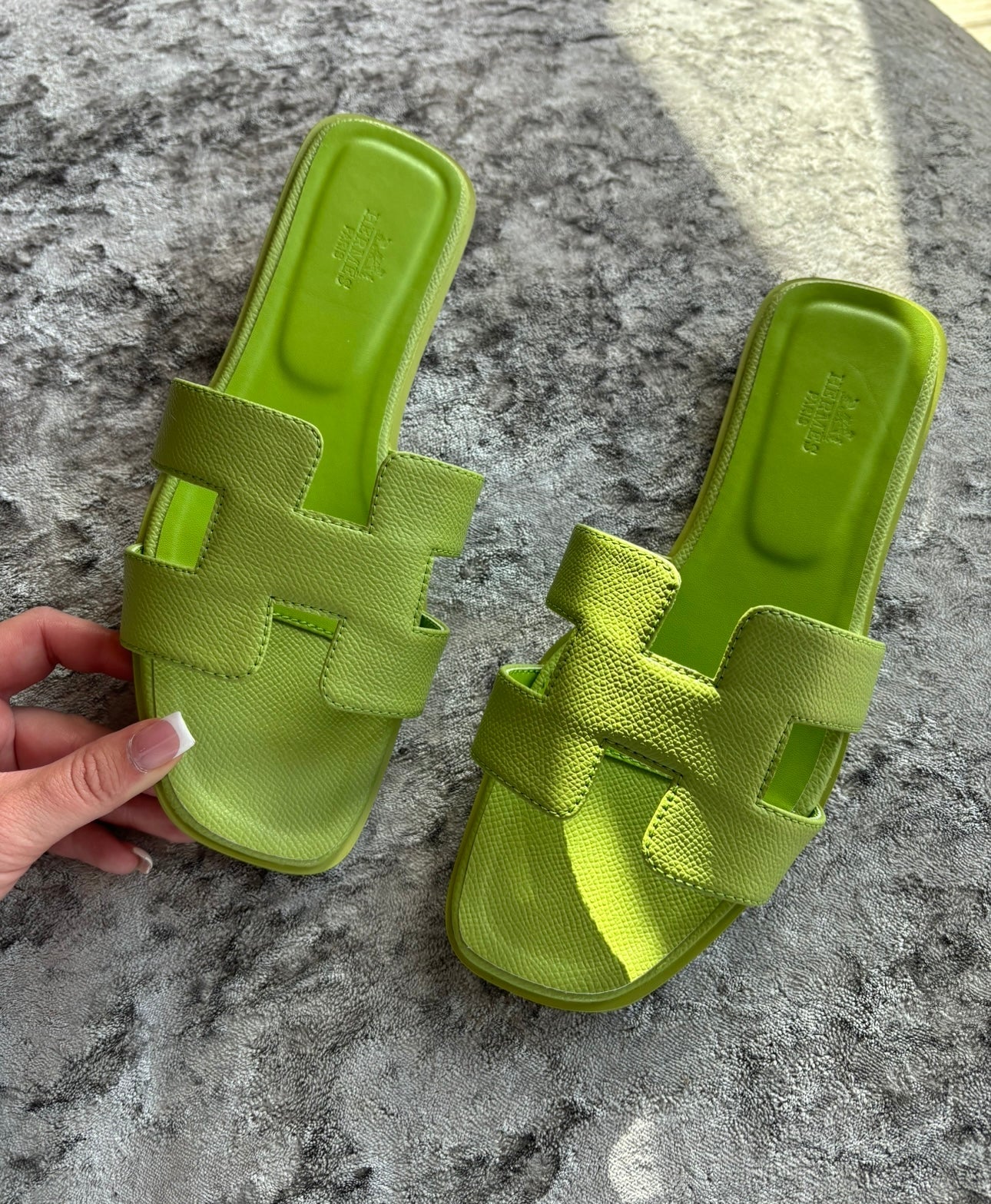 Lime green sandals