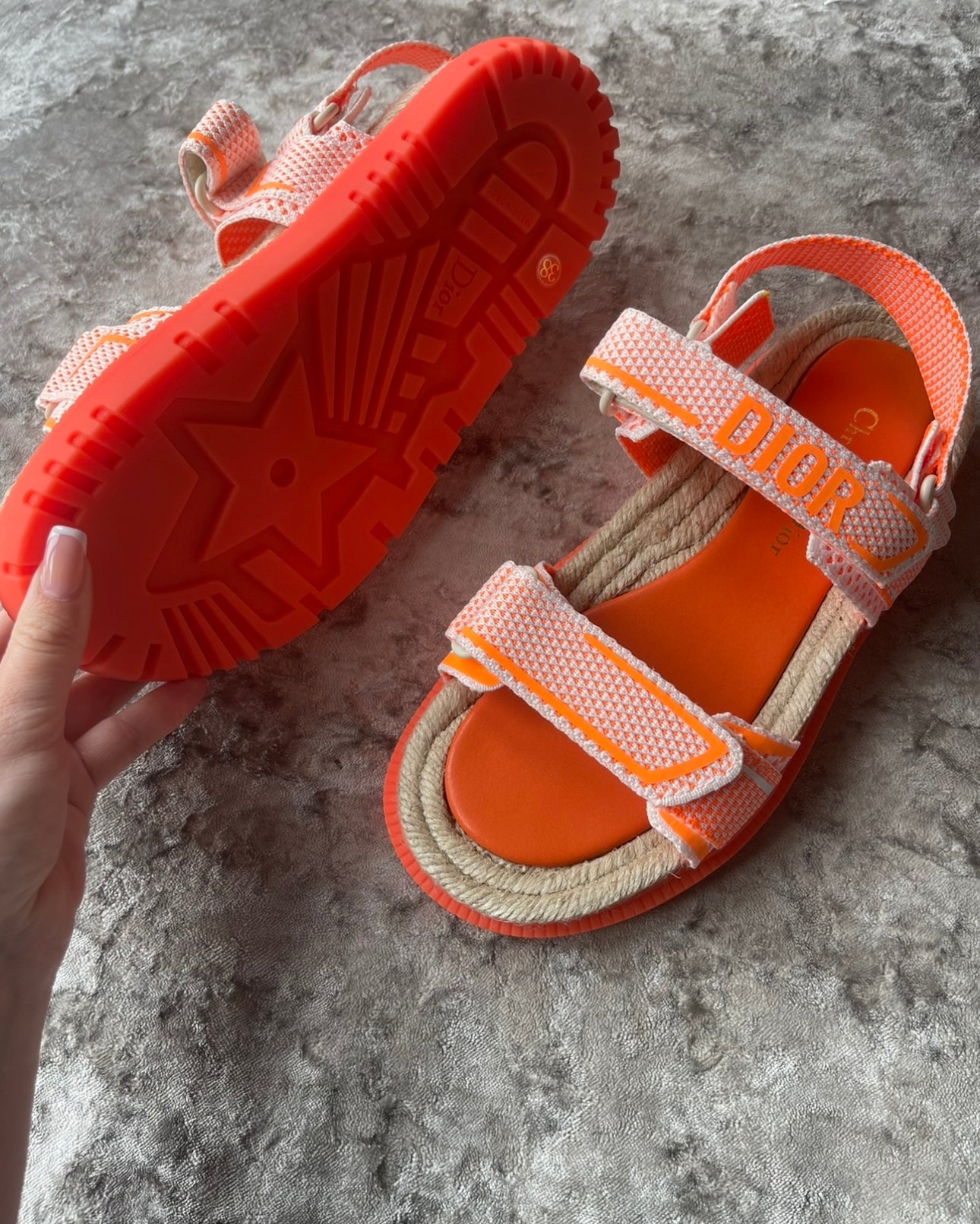 Orange neon sandals