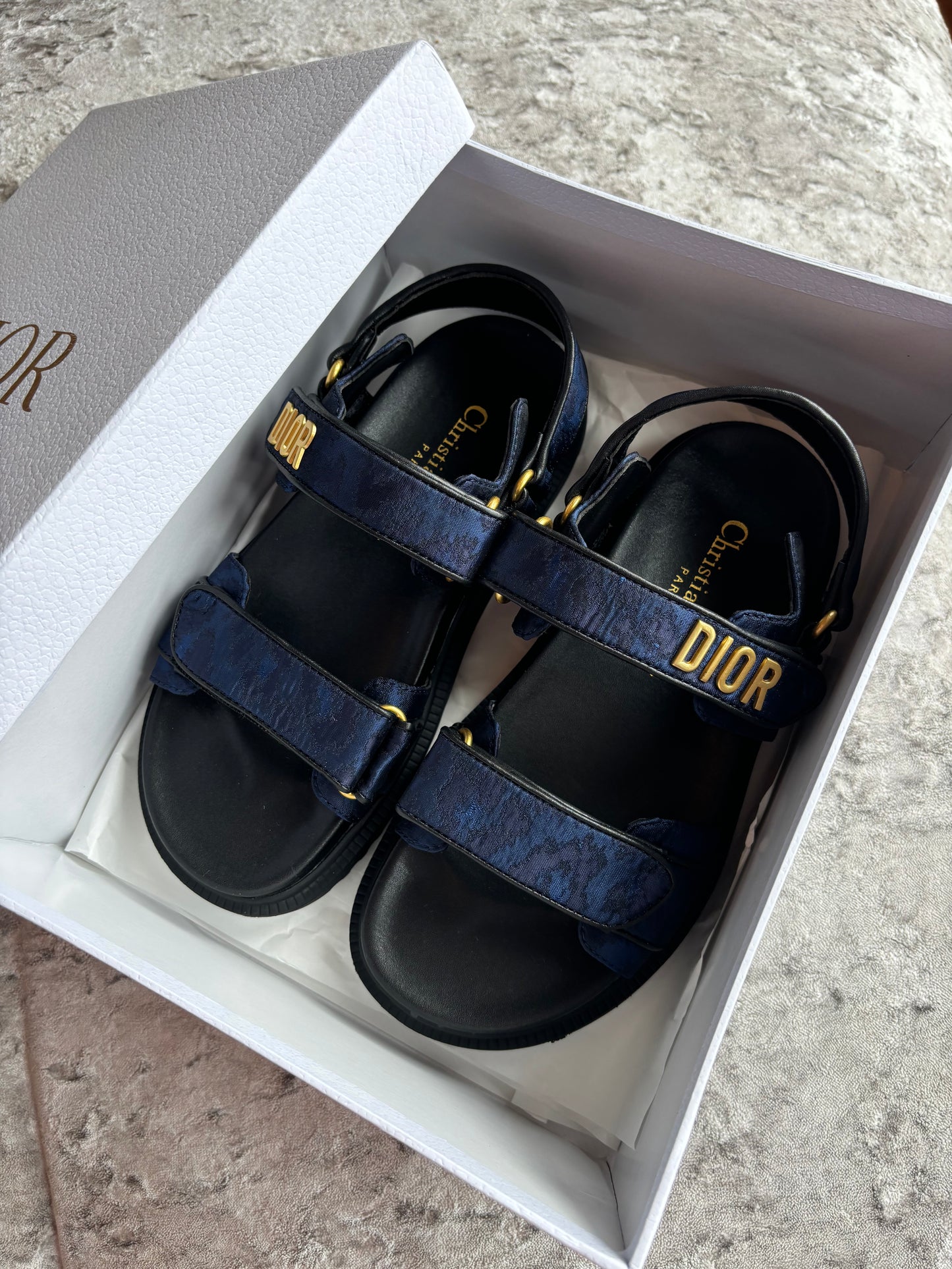 Black & navy sandals