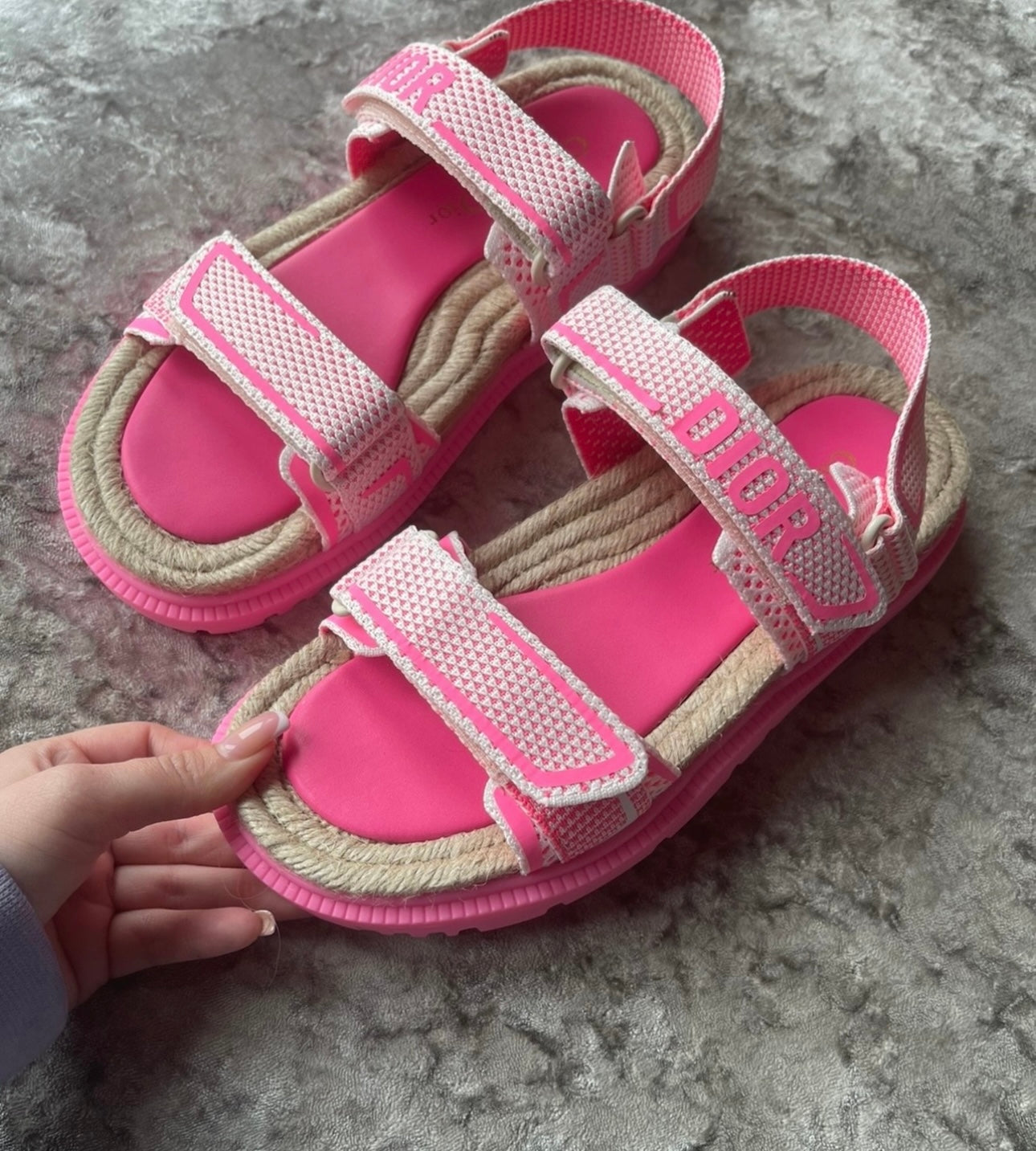 Pink neon sandals