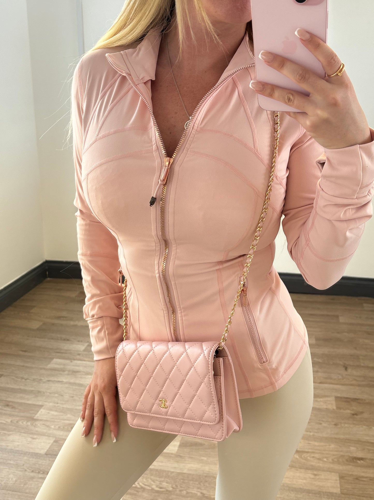Baby Pink & Rose Gold Zip Up