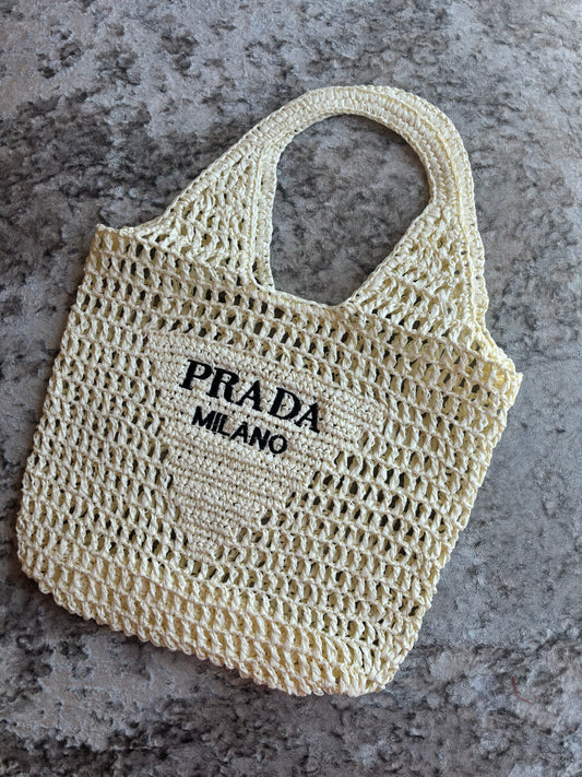 Cream beach bag