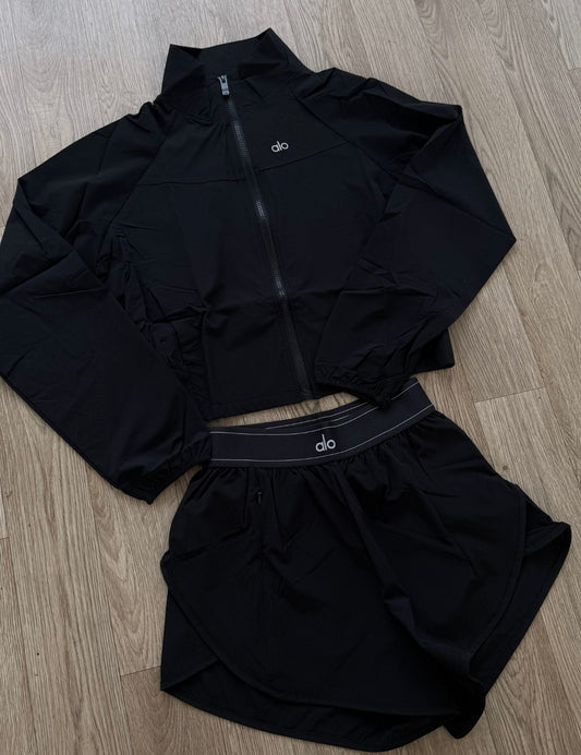 Black jacket & shorts set